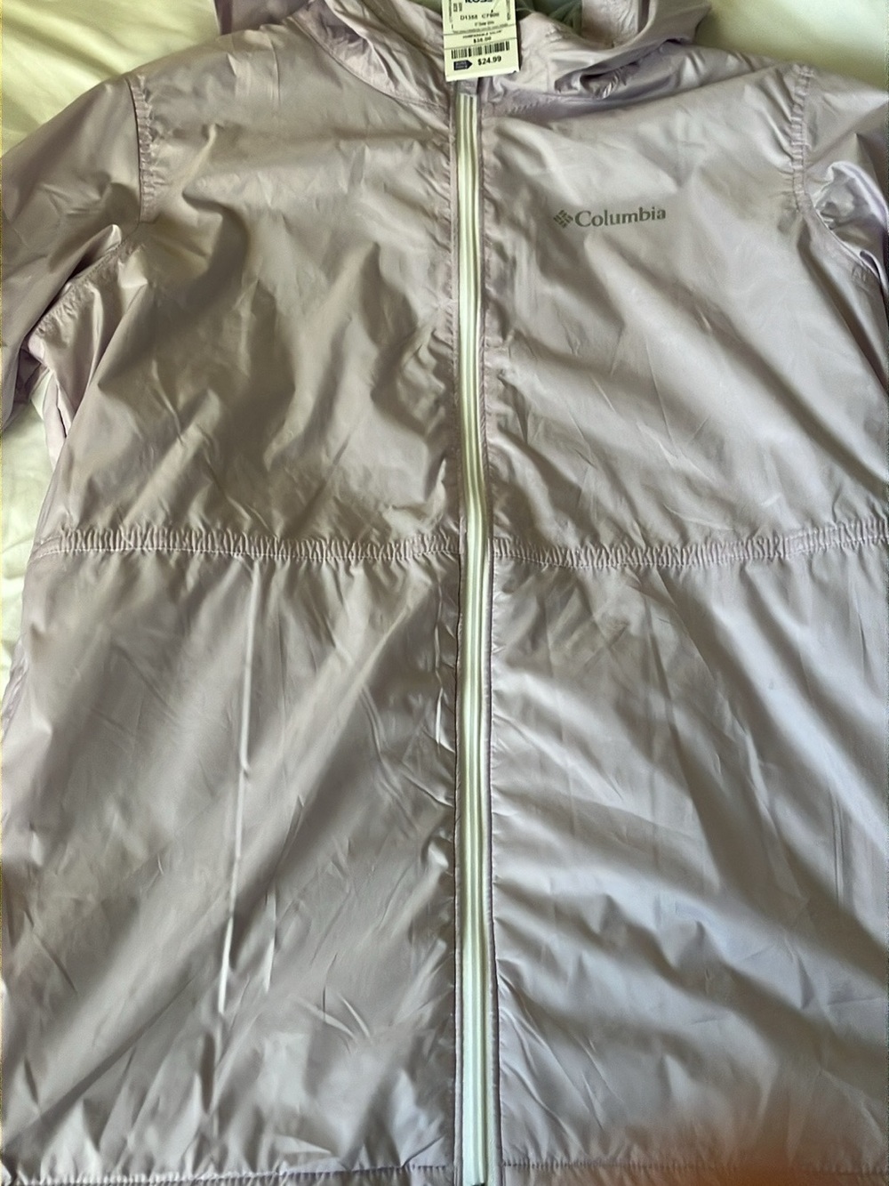Columbia Light Lavender Hooded Windbreaker Jacket